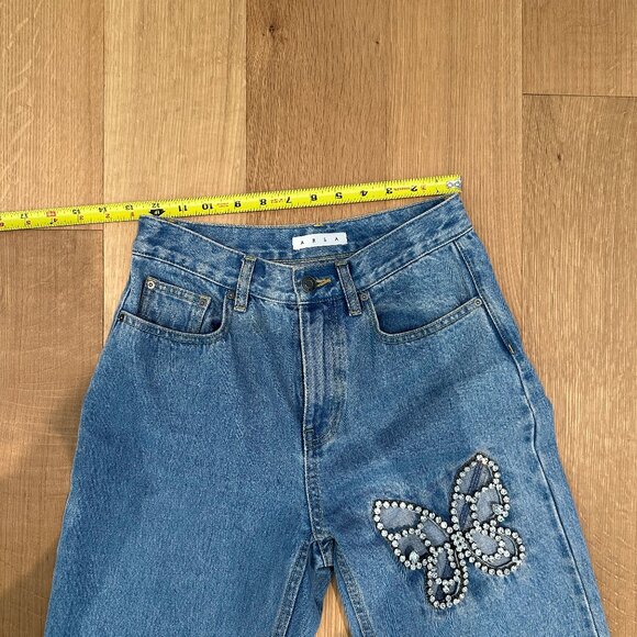 Area Embellished Butterfly Cutout Straight Jeans Sz 0 - SOLD OUT EVERYWHERE - Picture 9 of 12